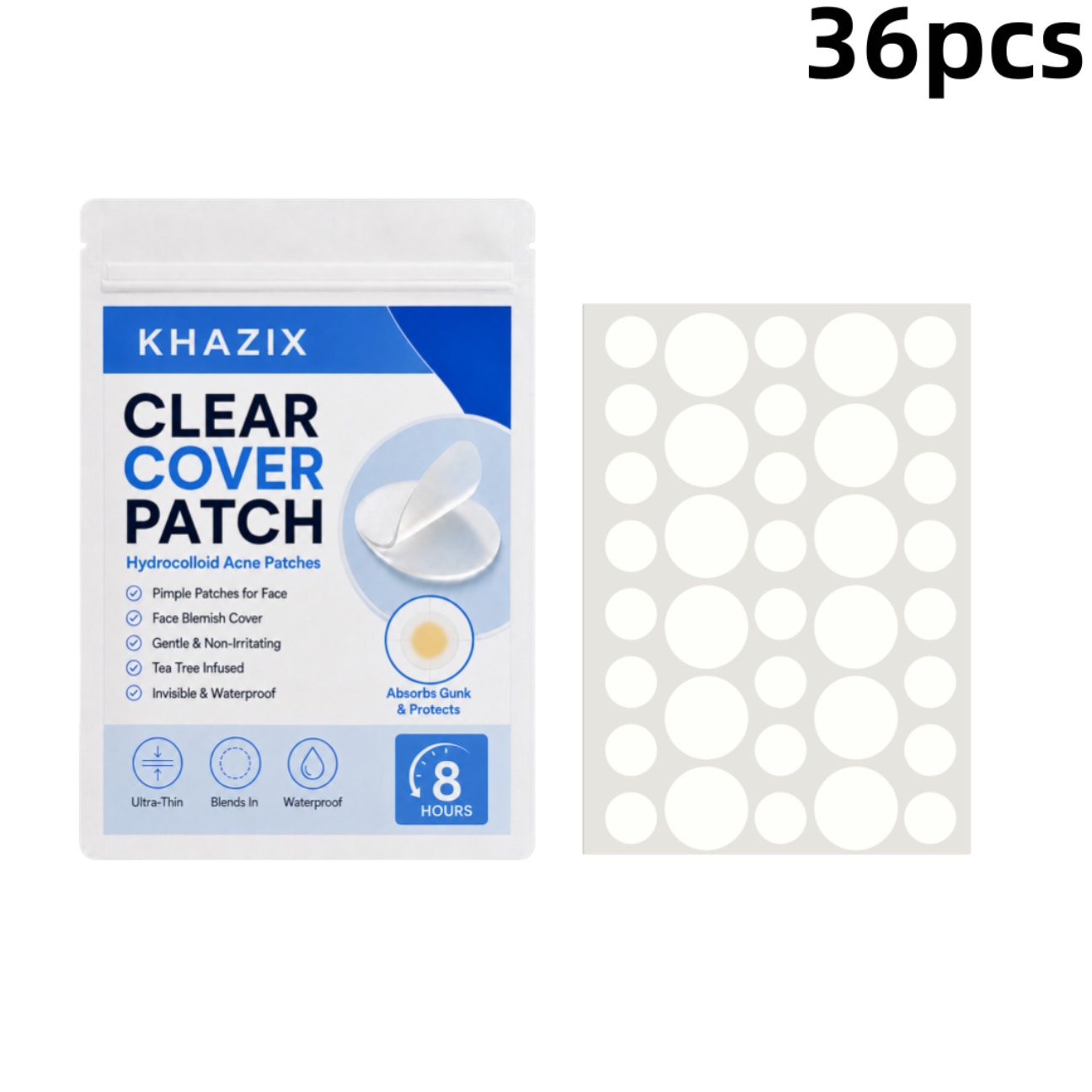 Hydrocolloid Pimple Patch - 36 szt. Przezroczyste plastry na pryszcze,