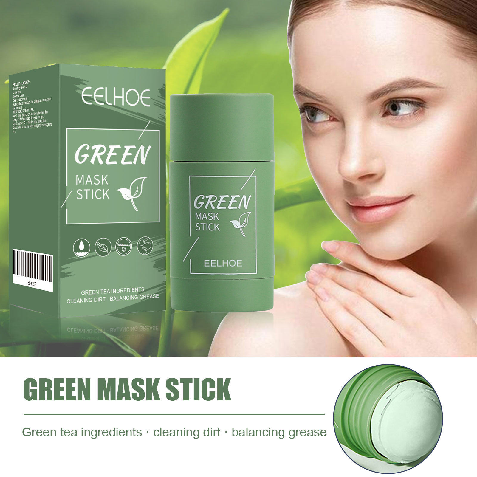 Green Tea Cleansing Clay Mask - Maseczka w sztyfcie z zieloną herbatą