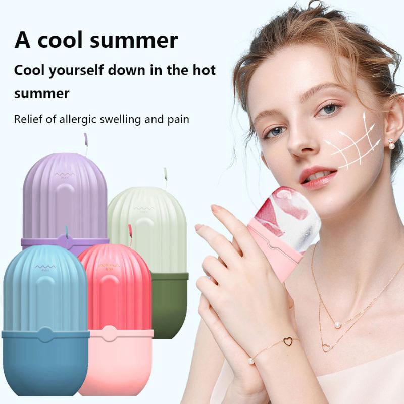 Face Ice Roller Puffiness - Silikonowy roller do twarzy z kostkami