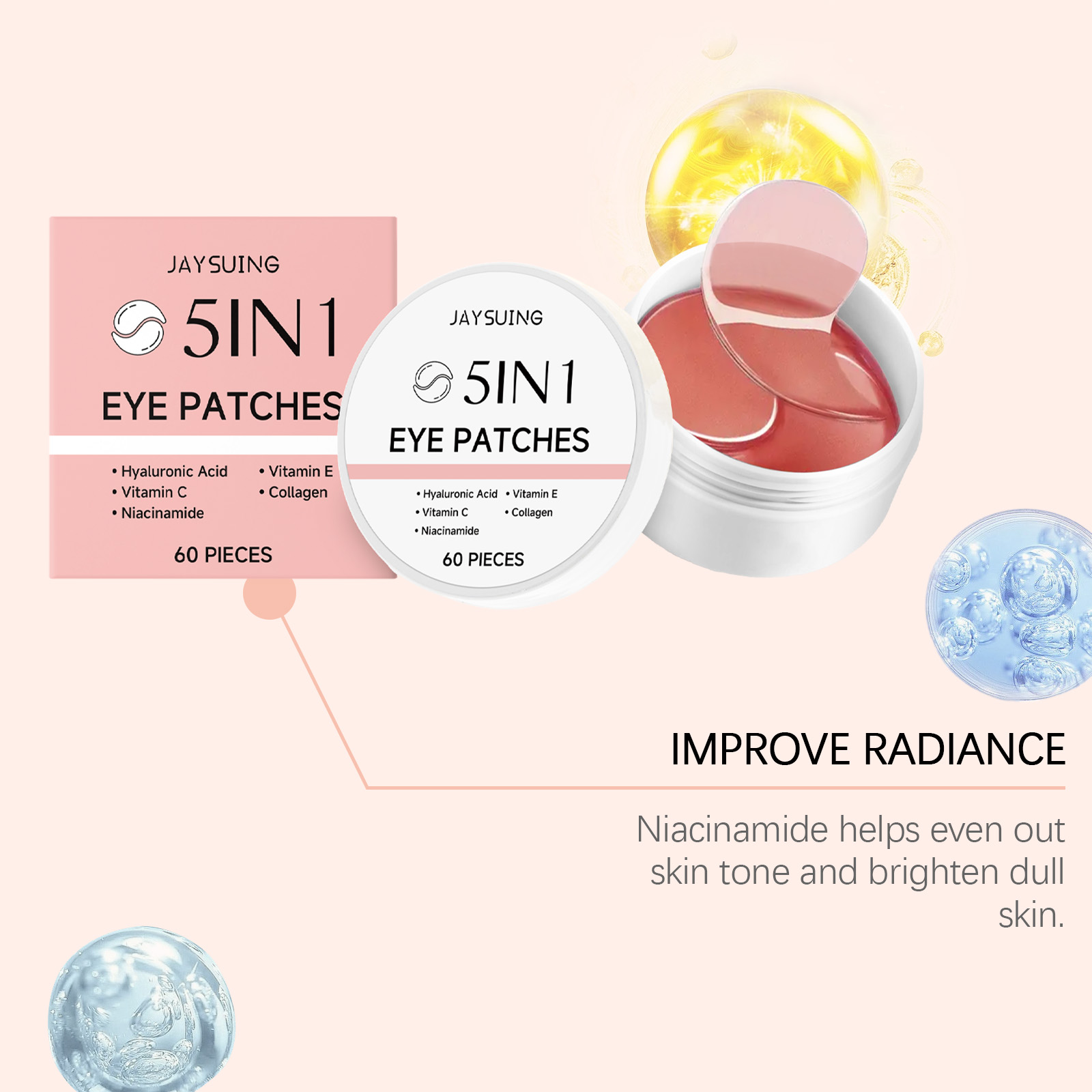 JAYSUING 5-w-1 Płatki pod oczy – Collagen Under Eye Patches recenzja i cena