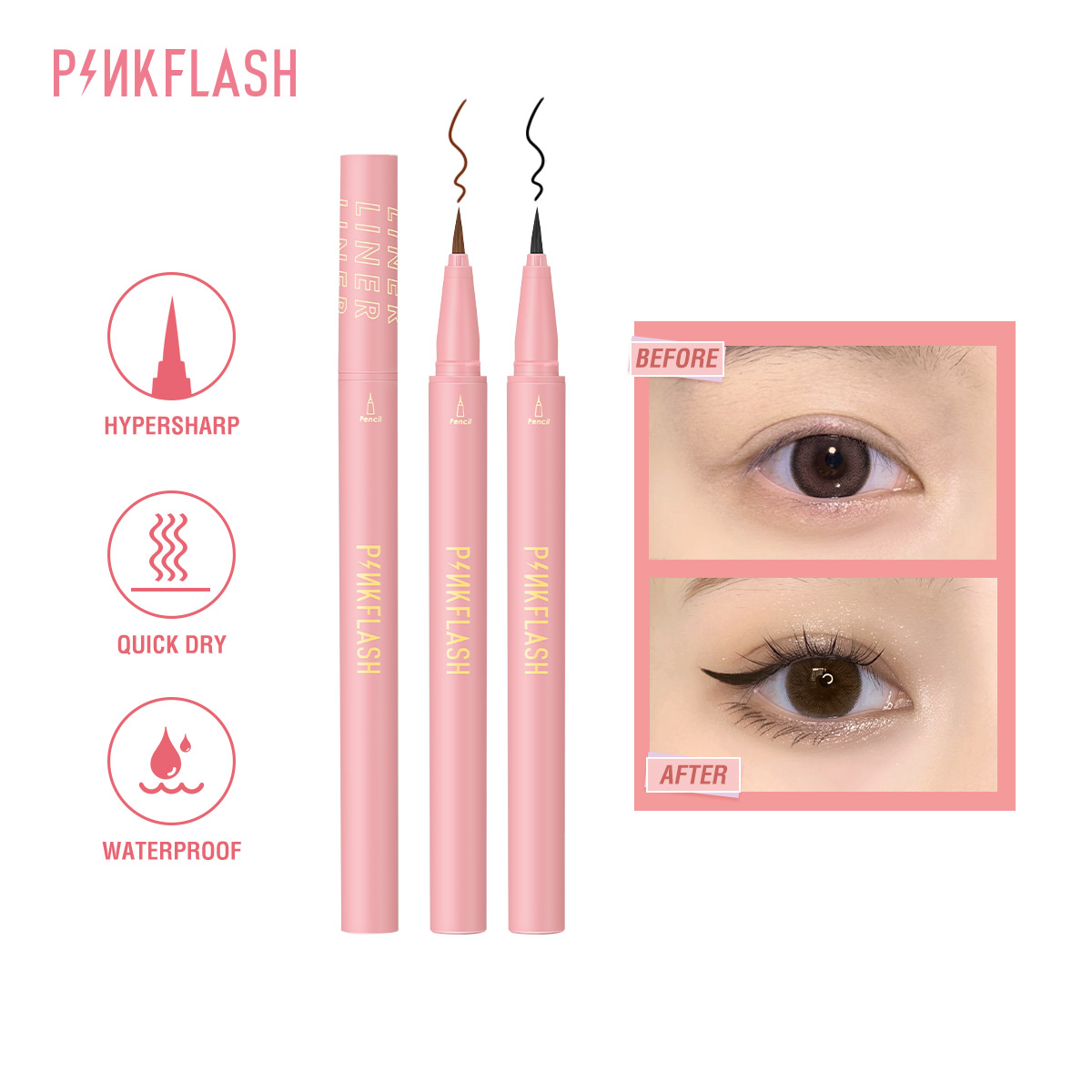 PINKFLASH czarny Eyeliner w pł – Waterproof Liquid Eyeliner Pen recenzja i cena