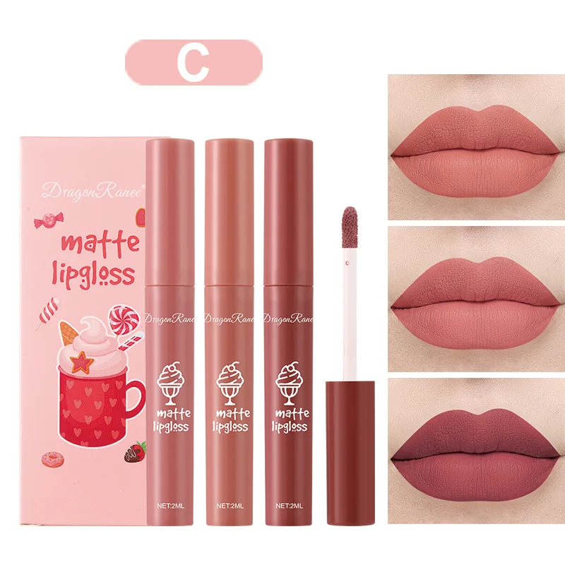 3 szt./zestaw Aksamitne Matowe – Matte Velvet Lip Tint Long Lasting recenzja i cena