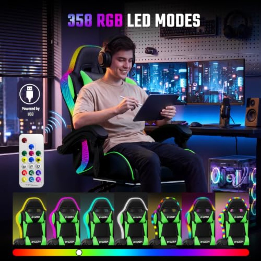 Gamingowy fotel RGB z podnóżki – Massage recenzja i cena