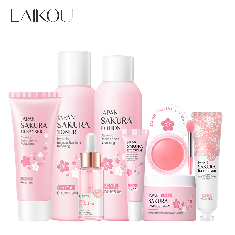 LAIKOU 8 sztuk Sakura zestaw d – Hyaluronic Acid Facial Serum recenzja i cena